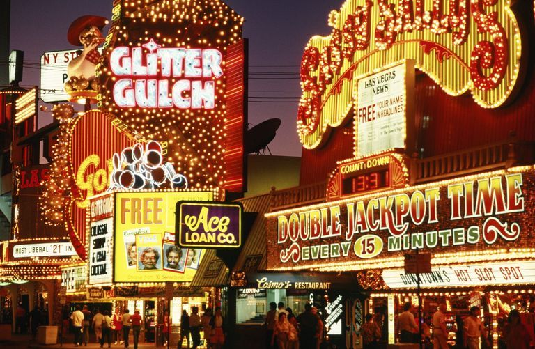 Glitter Gulch and Sassy Sally’s, 1986
22-32 Fremont St. Photo by George Rose